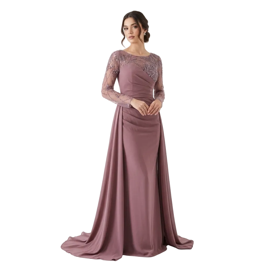 Dusty Mauve Embellished Gown