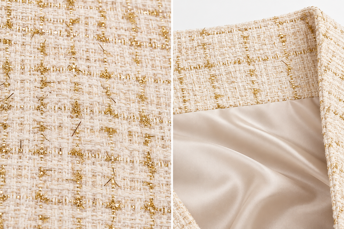 close shot for beige dress
