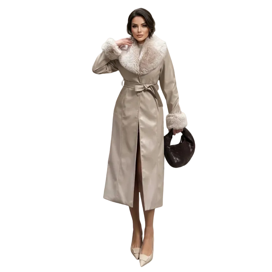 The leather-Touch Trench Coat