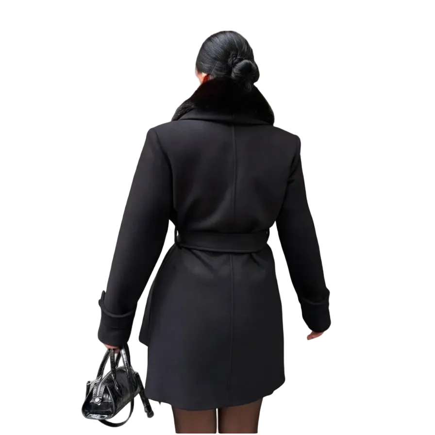 Elegance Fur-Collar Coat