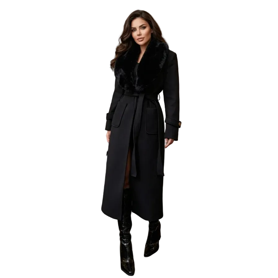 Luxe Fur-Collar Coat