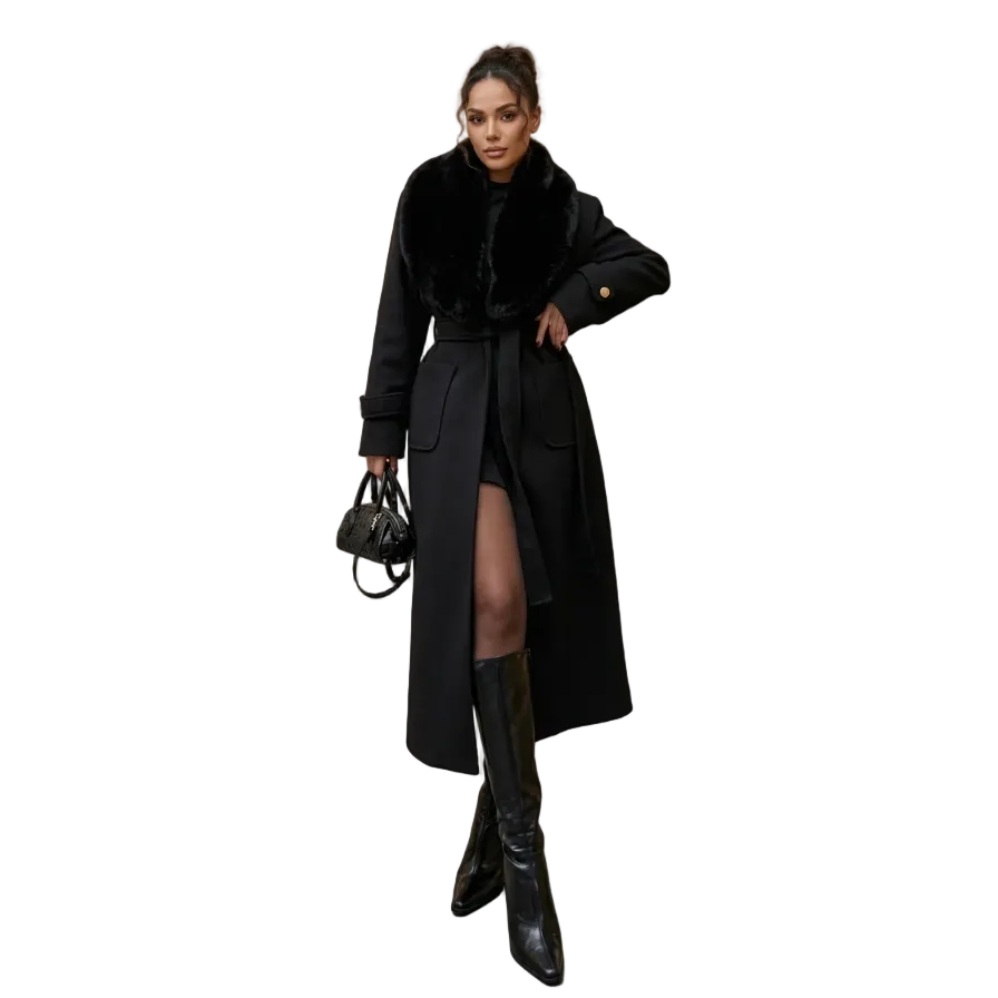 Luxe Fur-Collar Coat