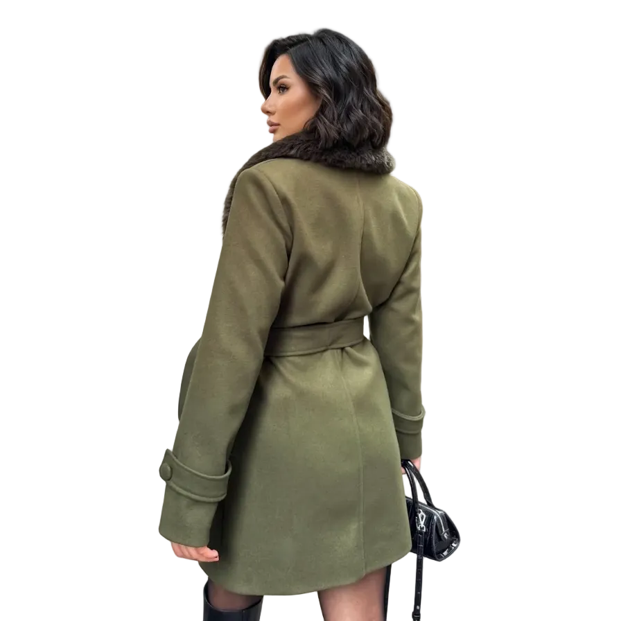 Elegance Fur-Collar Coat