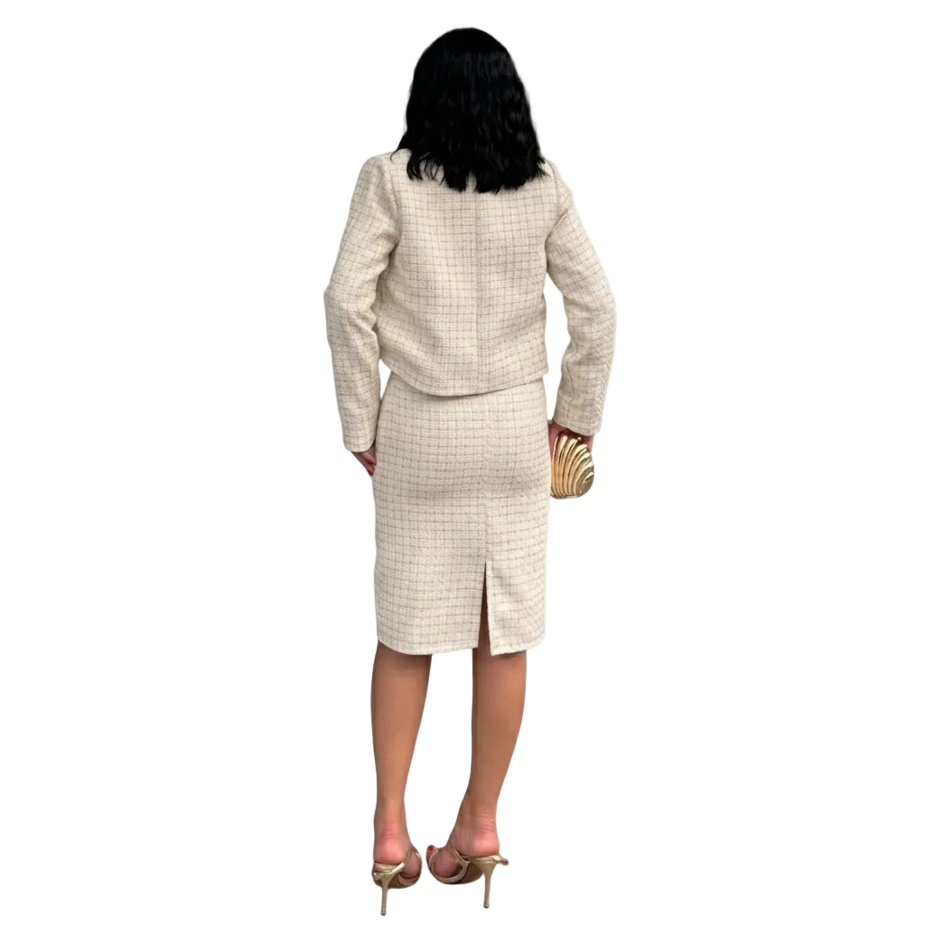 Ivory Tweed Midi Set