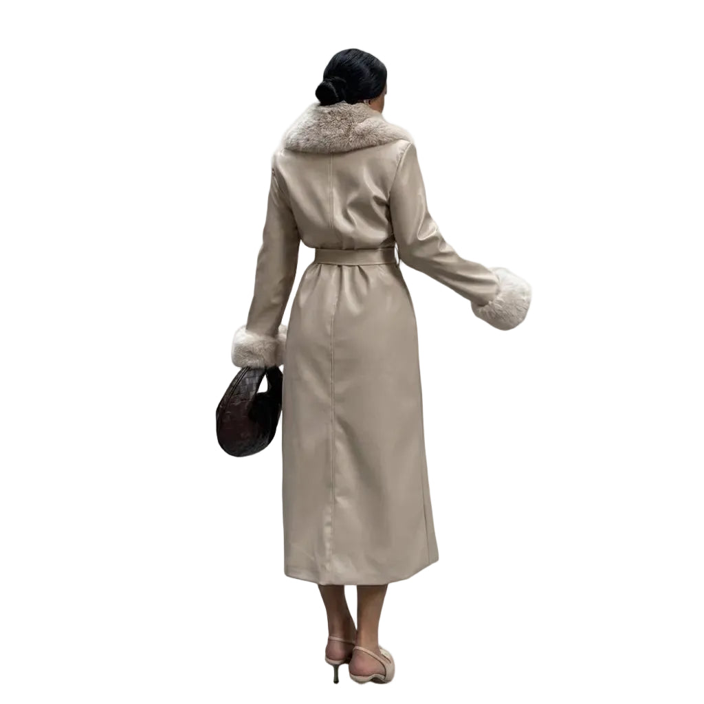 The leather-Touch Trench Coat