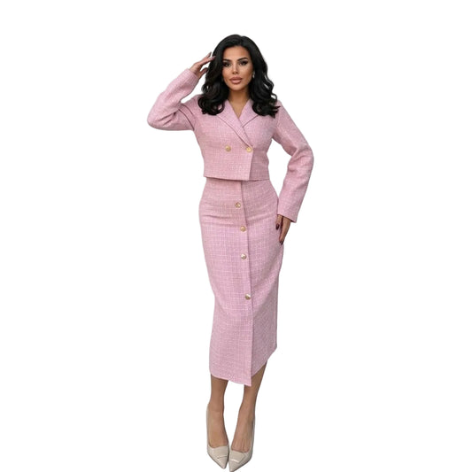 Pink Tweed Chic Set