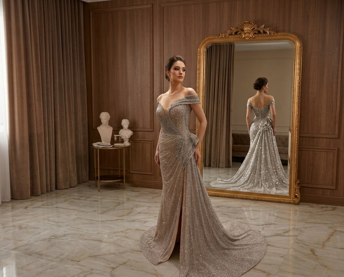 Discover statement dresses with exquisite details and distinctive silhouettes. Explore our haute couture rental collection in-store.