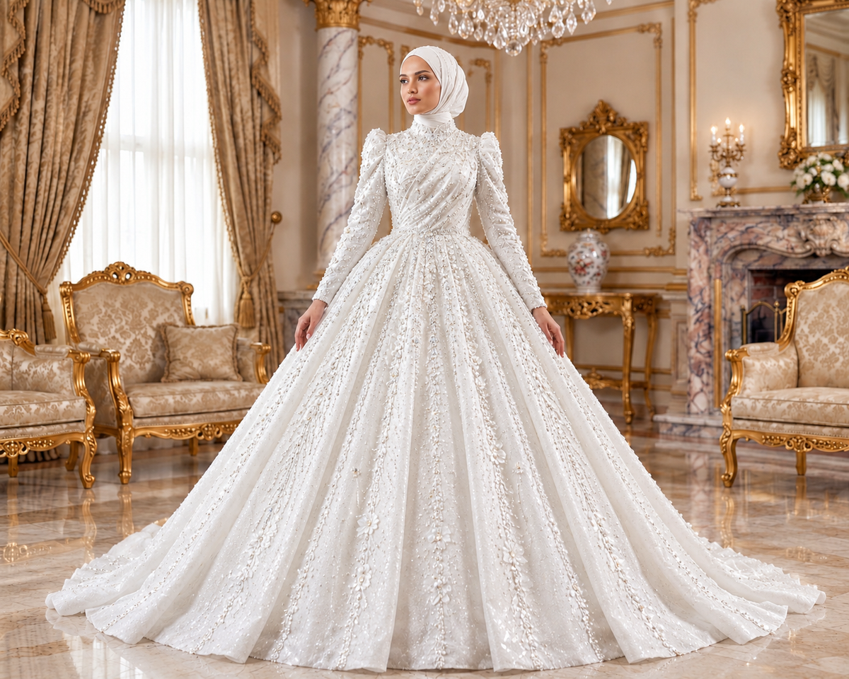 Try your favorite dresses with personal guidance at Luna Bella. Visit our Al Rafid–Rashaya boutique for styles available only in-store.